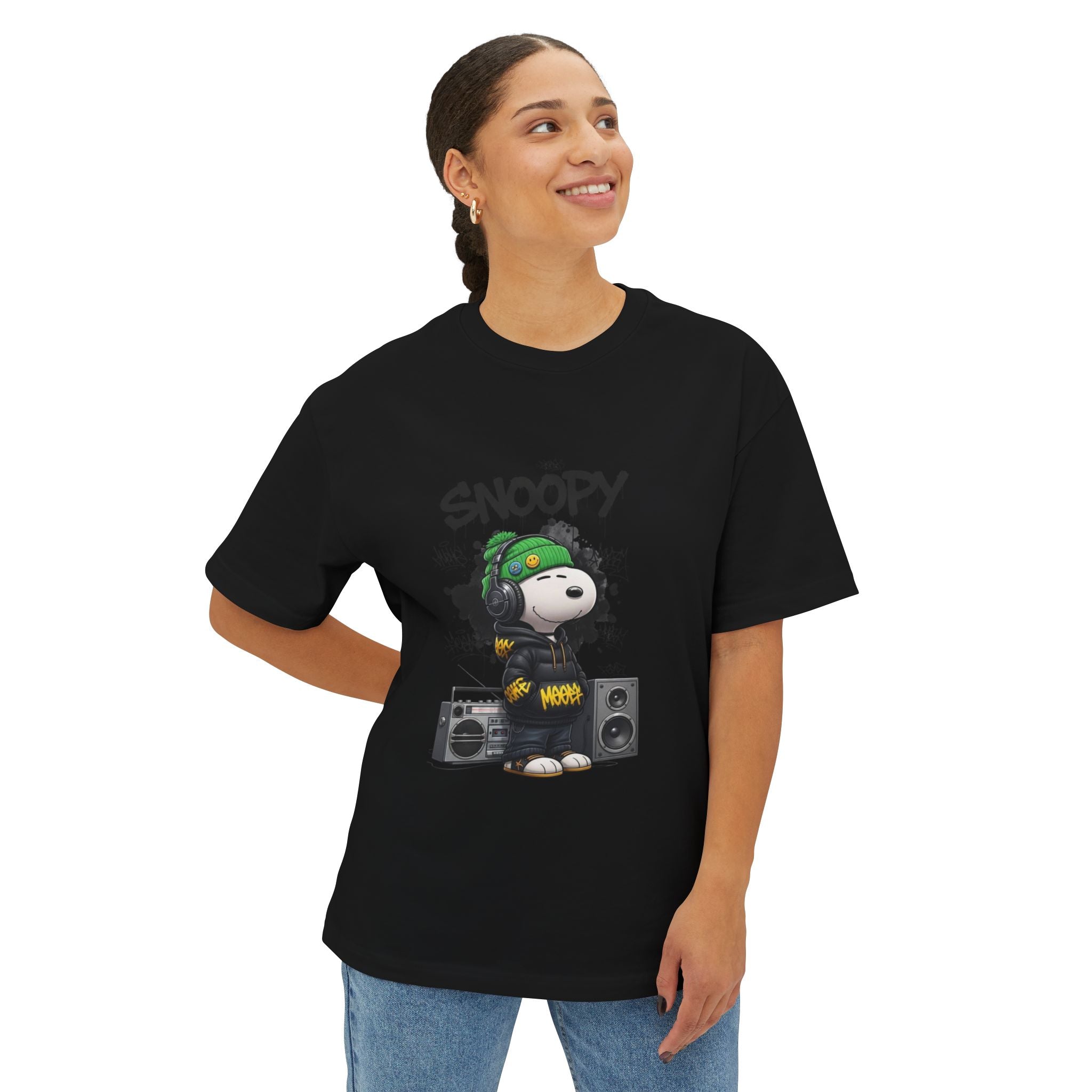 Snoopy DJ Graphic Tee — Oversized Boxy Streetwear T-Shirt