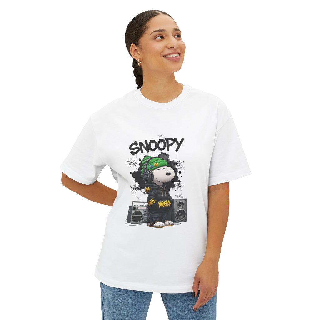 Snoopy DJ Graphic Tee — Oversized Boxy Streetwear T-Shirt