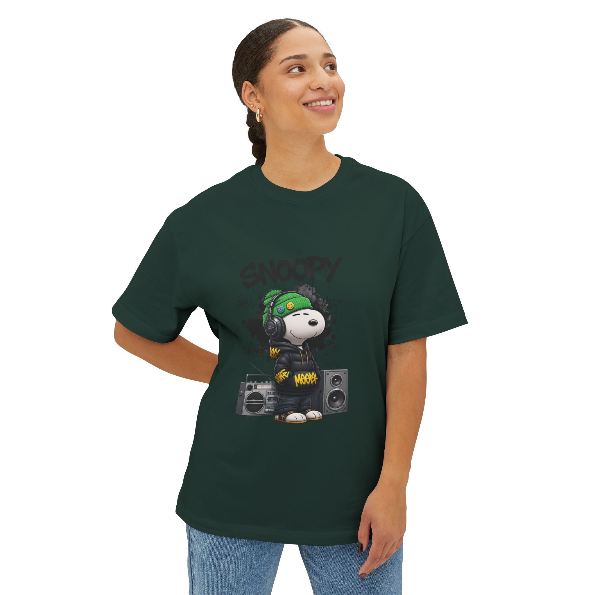 Snoopy DJ Graphic Tee — Oversized Boxy Streetwear T-Shirt