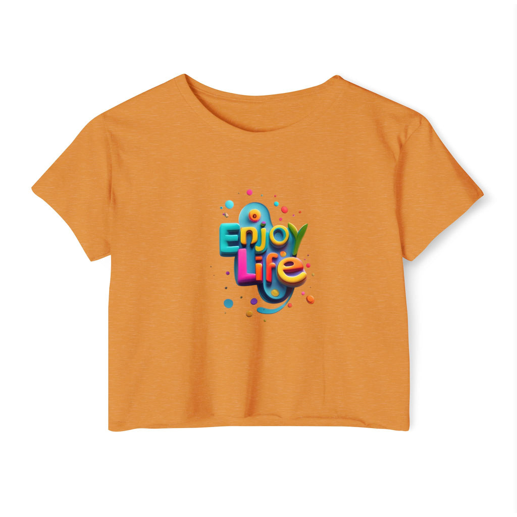 Enjoy Life Festival Crop Top — Women's  Retro Graphic