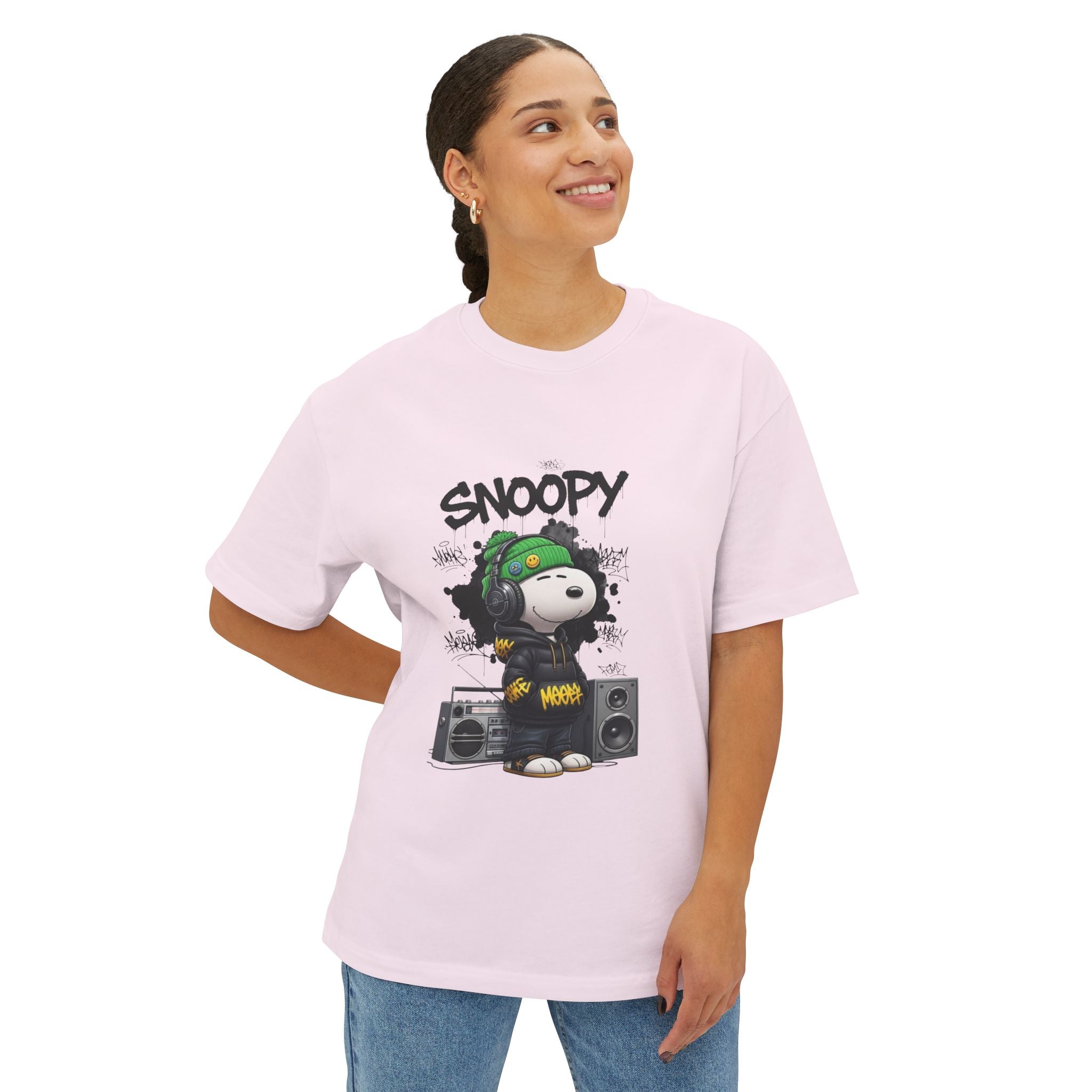 Snoopy DJ Graphic Tee — Oversized Boxy Streetwear T-Shirt