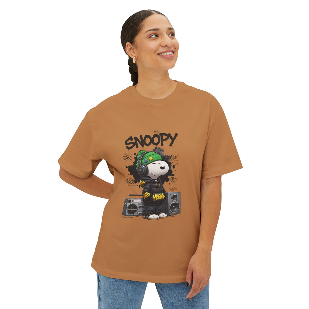 Snoopy DJ Graphic Tee — Oversized Boxy Streetwear T-Shirt